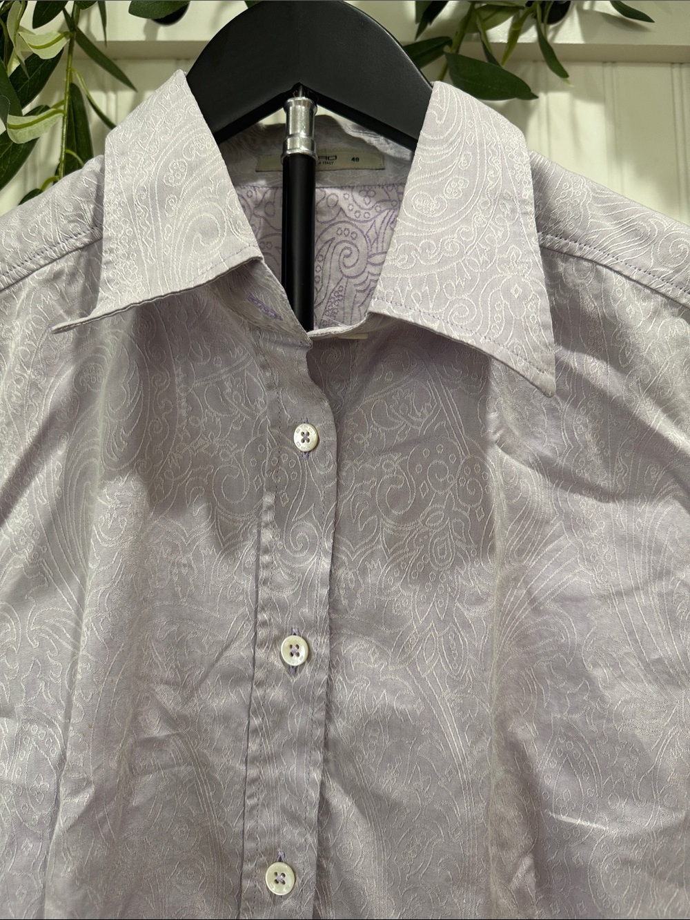 #460 ETRO Lavender Paisley Button-Down Shirt 48